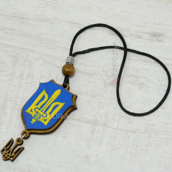 Подвеска на зеркало в машину "Герб Украины", Правый сектор
