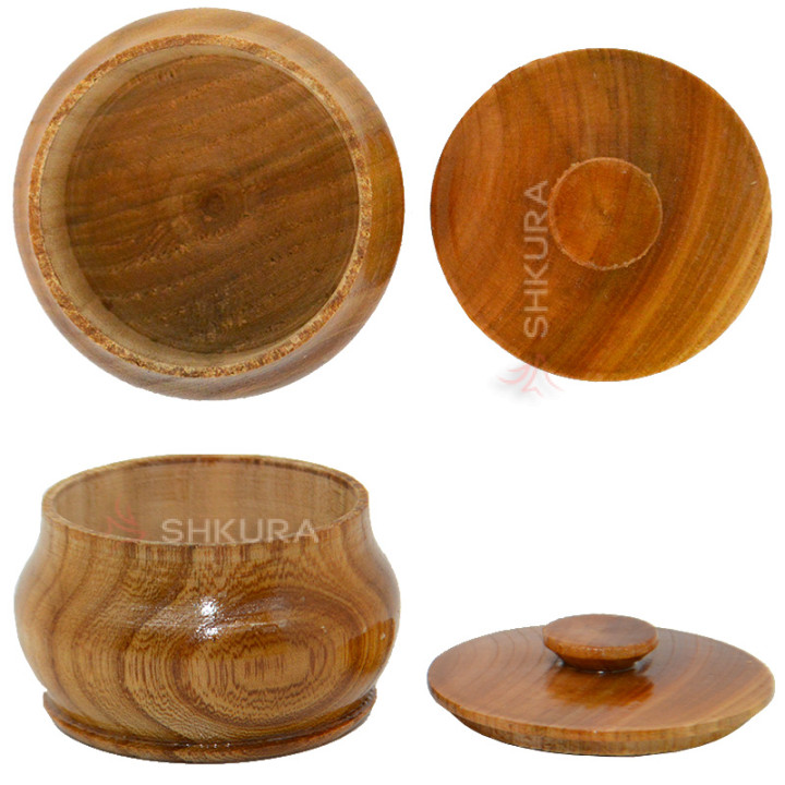 Солонка с крышкой, 8х5 см, лакированная