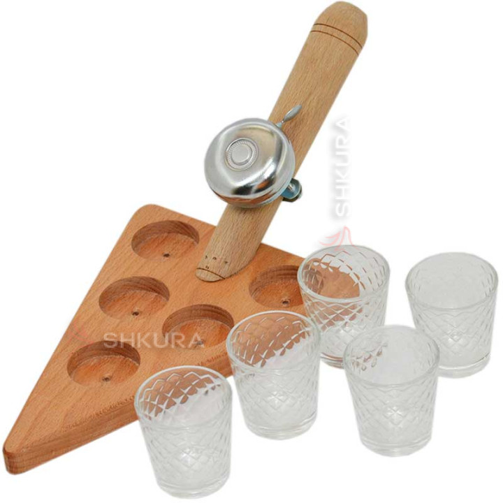 Піднос зі склянками (5 шт)