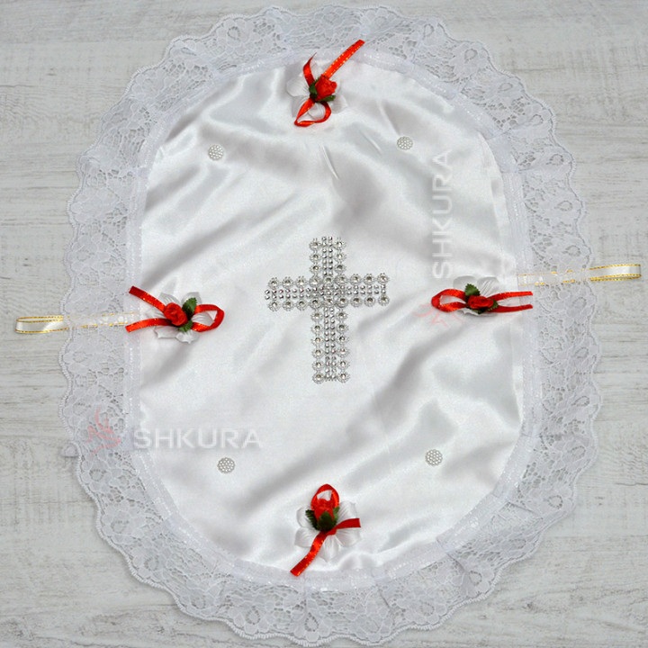 Пасхальная салфетка, декорированая, 55х40 см, белая