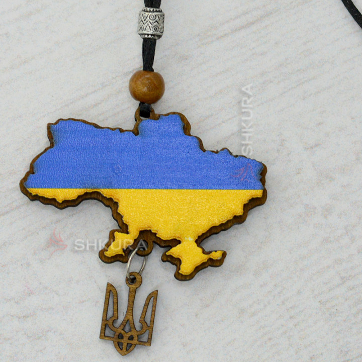 Подвеска на зеркало в машину "Карта Украины"