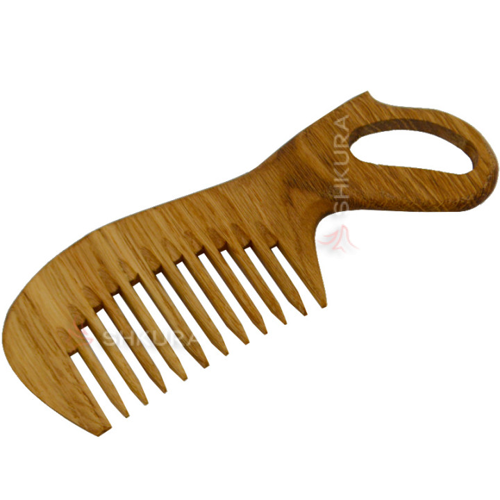 Дерев'яний гребінець з ручкою "Hairwood", рідкі зуби. Дуб
