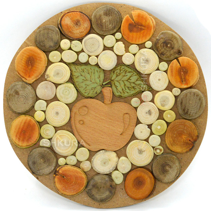Подставка под горячее "Яблуко", круглая, двусторонняя, 19 см
