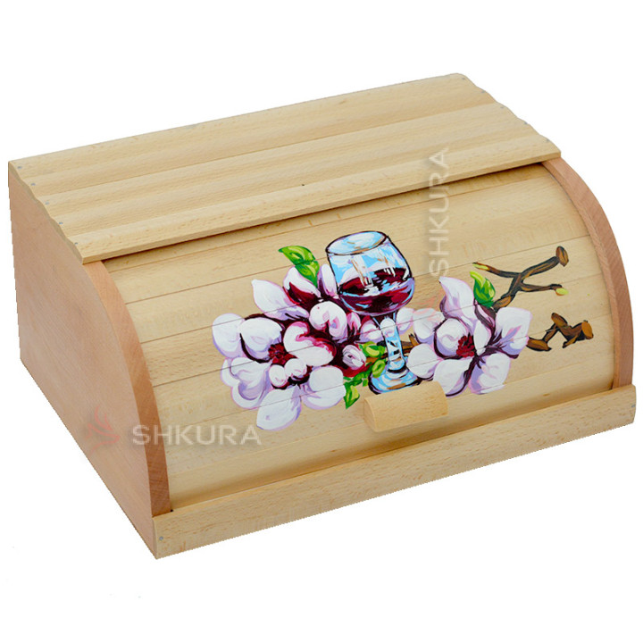 Хлібниця дерев'яна "Квіти" 16