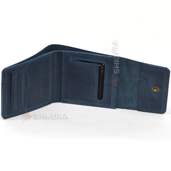 Жіночий гаманець Tri-Fold "Queen", синій, тиснення