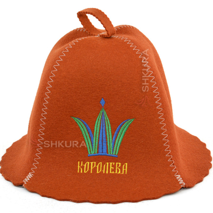 Шапка для бани "Королева", красная