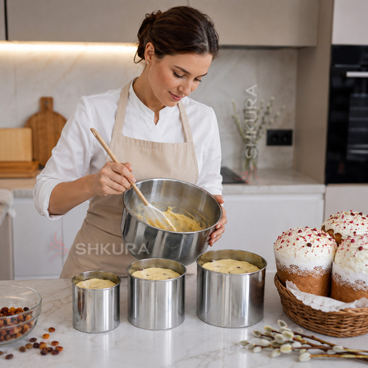 Формы для выпечки пасхи, металлические, 3 шт