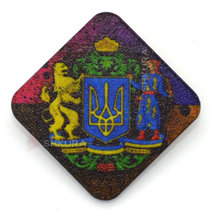 Деревянный значок "Герб Украины", большой