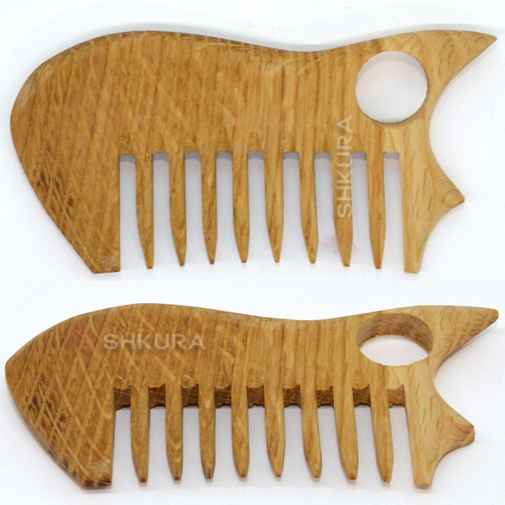 Деревянная расческа, редкие зубья, Compact, 11 см. Дуб