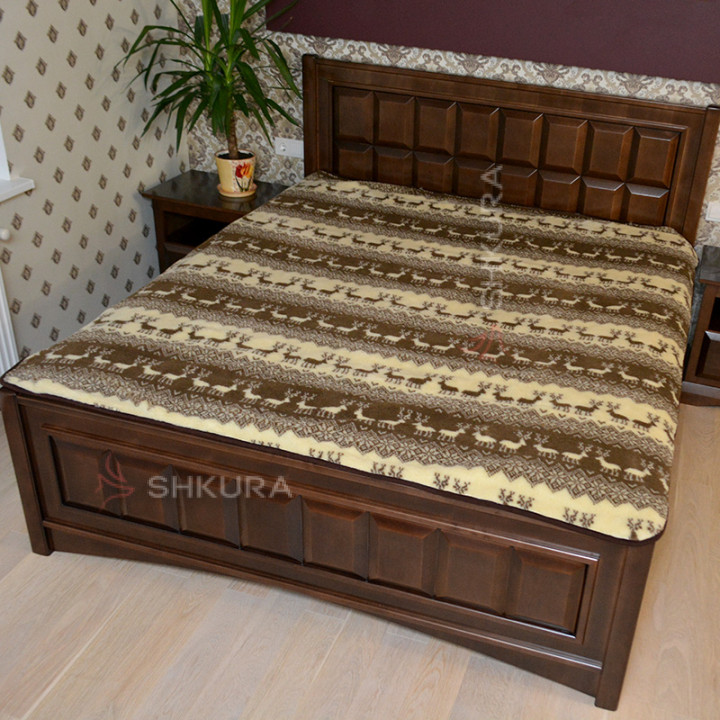 Шерстяний плед 1,5x2м. Новорічна