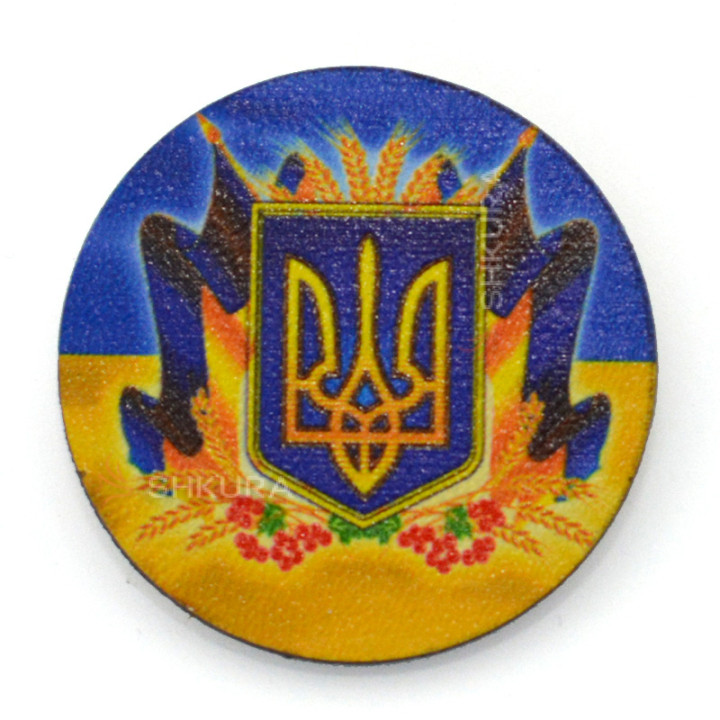 Деревянный значок "Герб Украины", ВР
