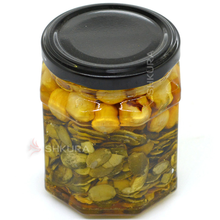 Тыквенные семечки и орехи с медом, ассорти, 230 мл