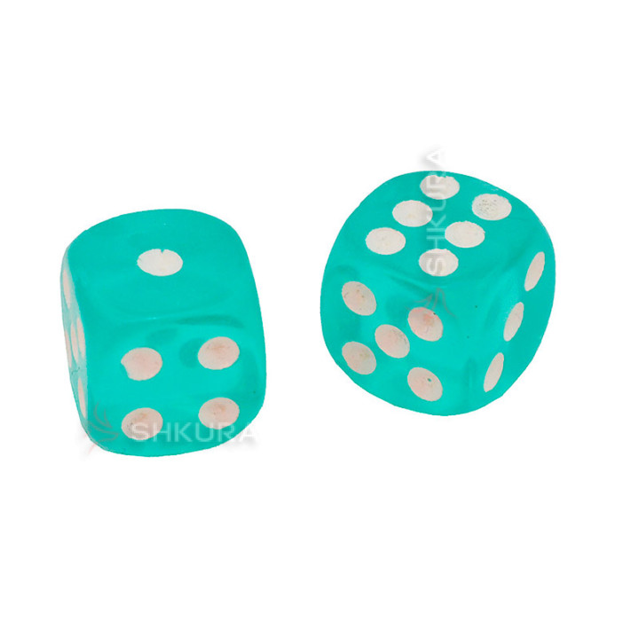 Игральные кости, 14 мм. Бирюзовые