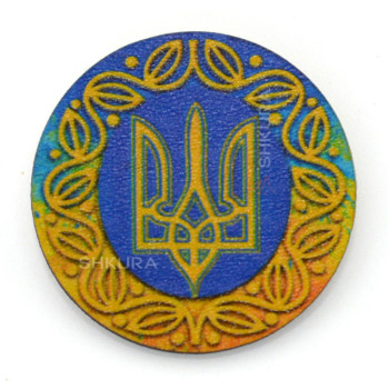 Дерев'яний значок "Герб України", узор