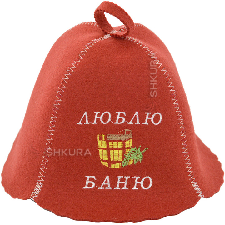 Шапка в баню "Люблю баню"