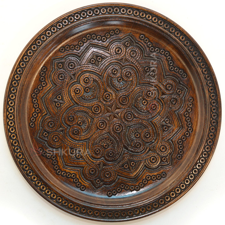 Декоративная тарелка, резная, 35 см