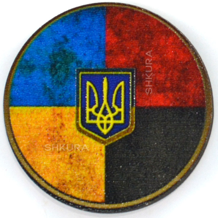 Магніт на холодильник, коло, "Тризуб", 6х6 см