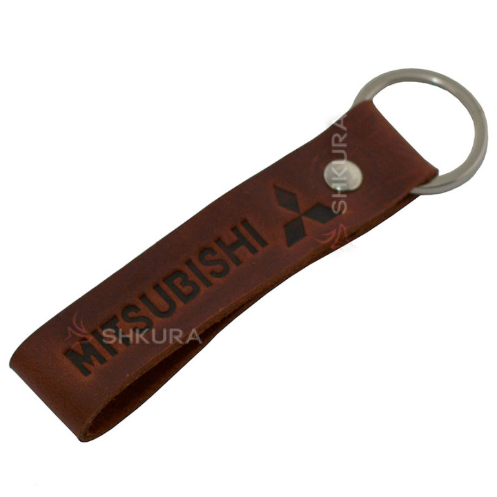 Шкіряний брелок для авто "Mitsubishi"