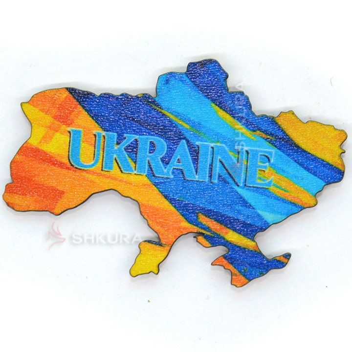Магніт на холодильник, карта, "Ukraine", 9х6 см