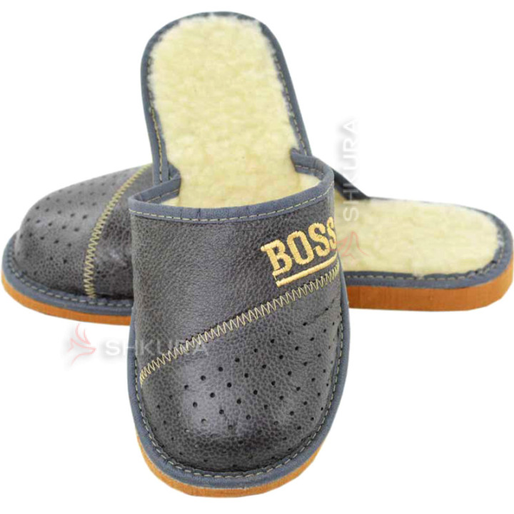 Тапочки чоловічі зимові, ШТО12. Сірі. Boss