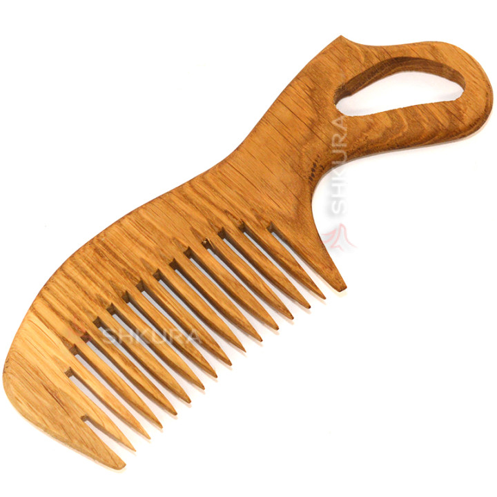 Дерев'яний гребінець з ручкою "Hairwood", густі зуби. Дуб