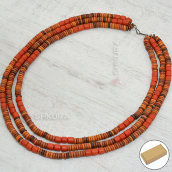Бусы из керамики, 3-х рядные, комбинированные 01, 50 см