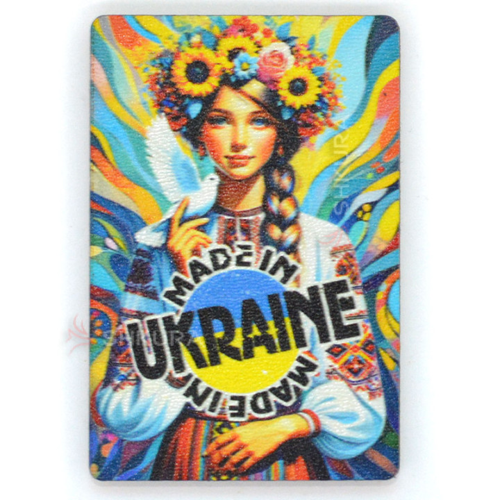 Магніт на холодильник, прямокутник, "Made in Ukraine", 6х8 см