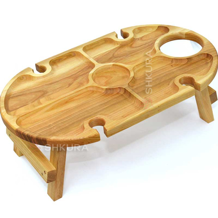 Винный столик, овальный, 4 секции. 50х30 см