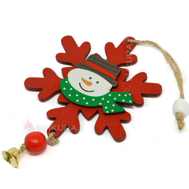 Новорічна іграшка "Сніжинка з сніговиком"