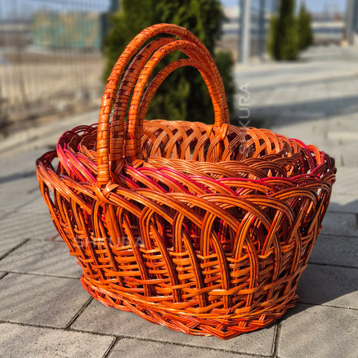 Пасхальная корзина "Ажурная", красная, L (большая)