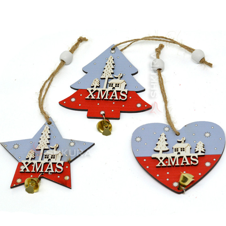 Новогодняя игрушка с колокольчиком "Xmas "