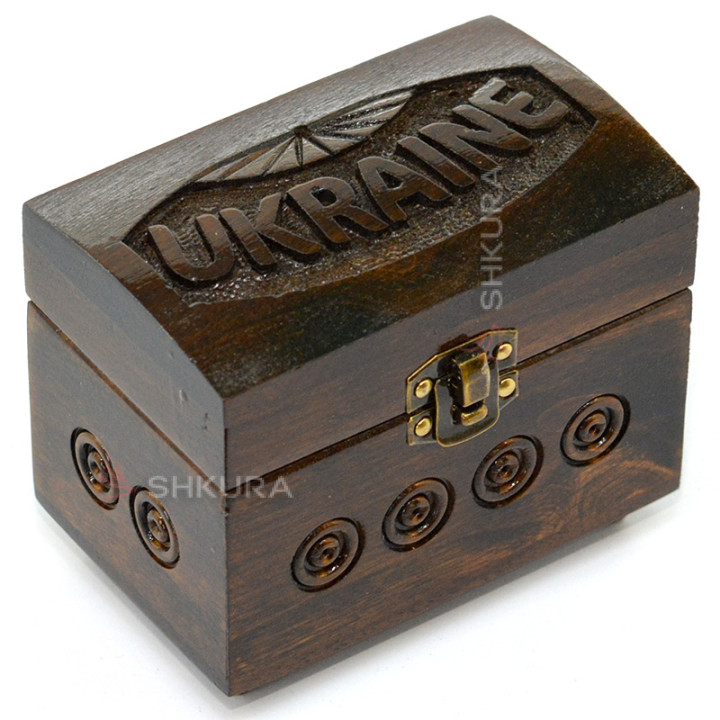 Шкатулка резная "Ukraine", 10х6 см
