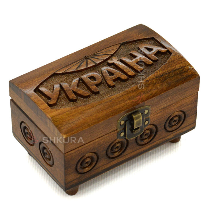 Шкатулка резная "Україна", 10х6 см