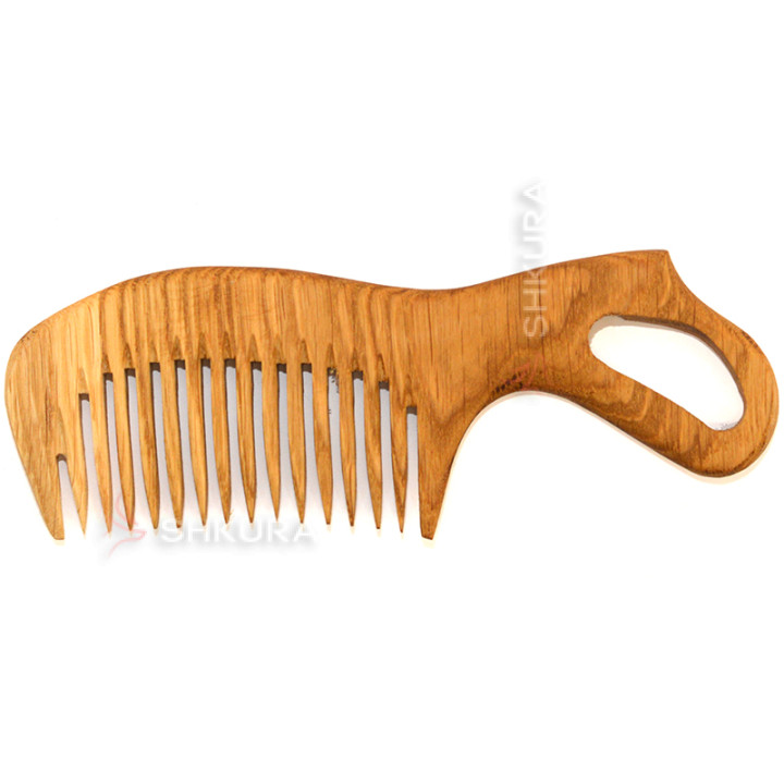 Дерев'яний гребінець з ручкою "Hairwood", густі зуби. Дуб