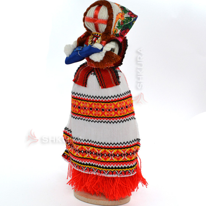 Кукла мотанка на подставке, 27 см, красная