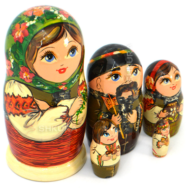 Матрьошки "Гуцульська сім'я" 04, 5 шт. 18 см