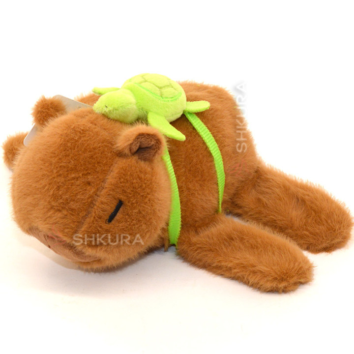 Игрушка капибара с рюкзаком, браслет на руку, музыкальная, 17 см