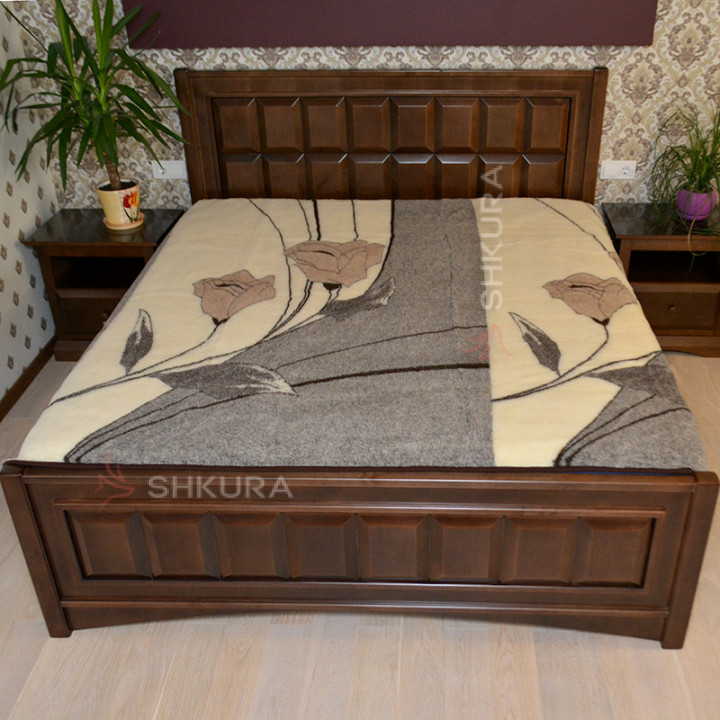 Шерстяна ковдра, 2х1,5 м. Квіти 5