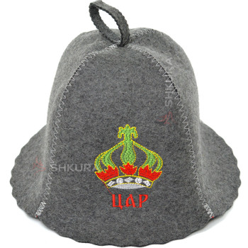 Шапка для бани "Цар", серая