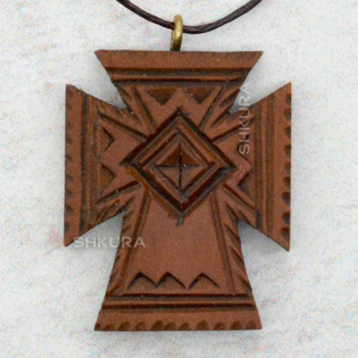 Дерев'яний хрестик на шию 08, 4х3 см