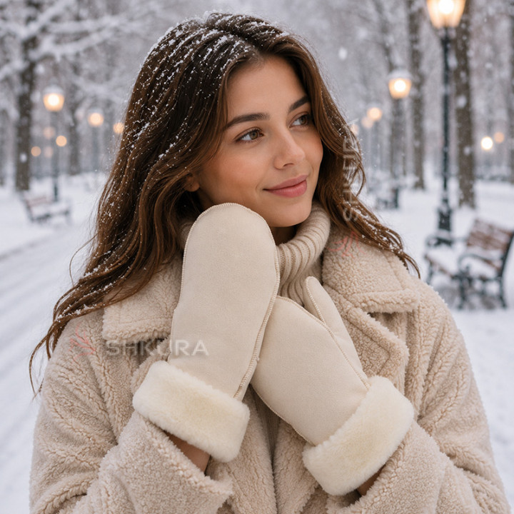 Женские варежки CASUAL, бежевые
