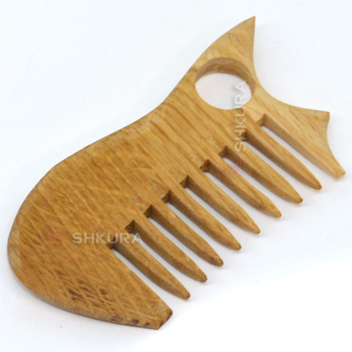 Деревянная расческа, редкие зубья, Compact, 11 см. Дуб