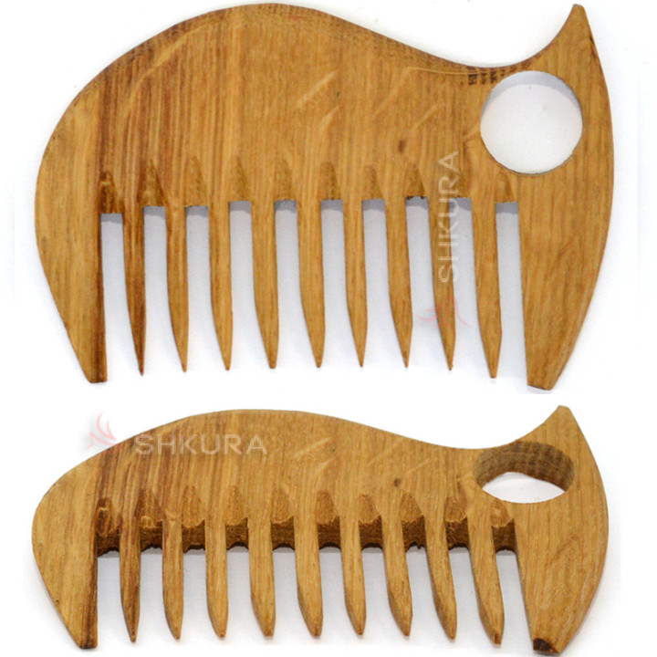 Дерев'яний гребінець, рідкі зуби, Compact, 10 см. Дуб