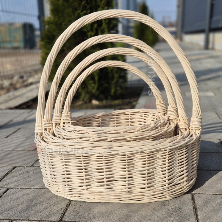 Пасхальная корзина "Овальная", белая, S
