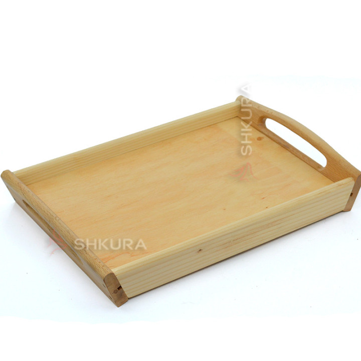 Деревянный поднос на ножках 43х28 см, натуральный цвет