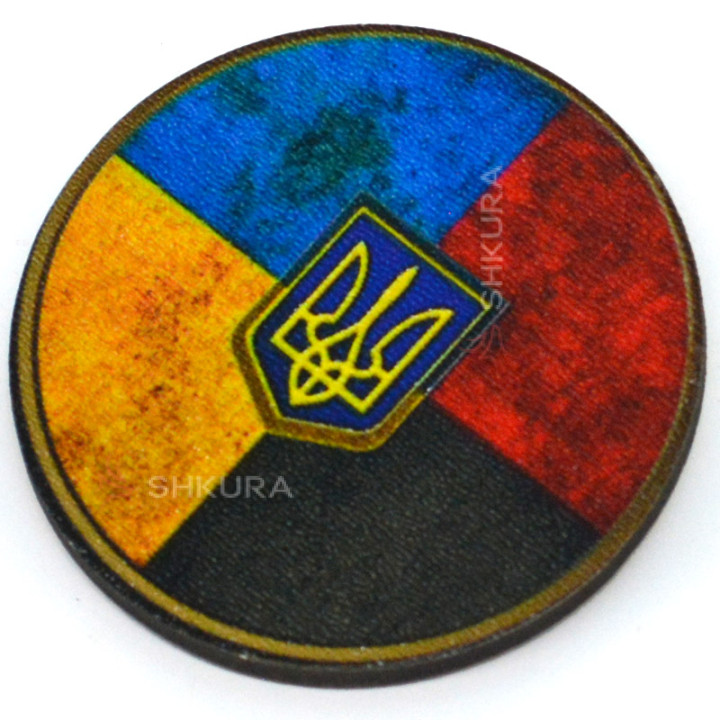 Магніт на холодильник, коло, "Тризуб", 6х6 см