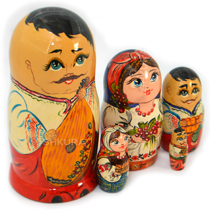 Матрьошки "Українська сім'я" 03, 5 шт. 18 см