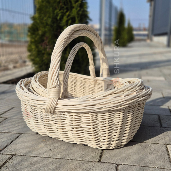 Пасхальная корзина "Лодочка", белая, L