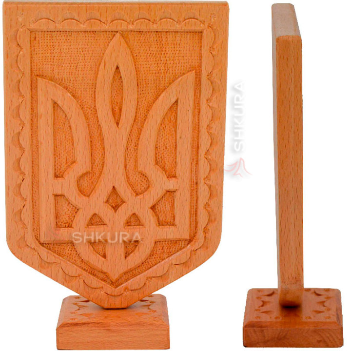 Настільний герб України В02, 17х11 см
