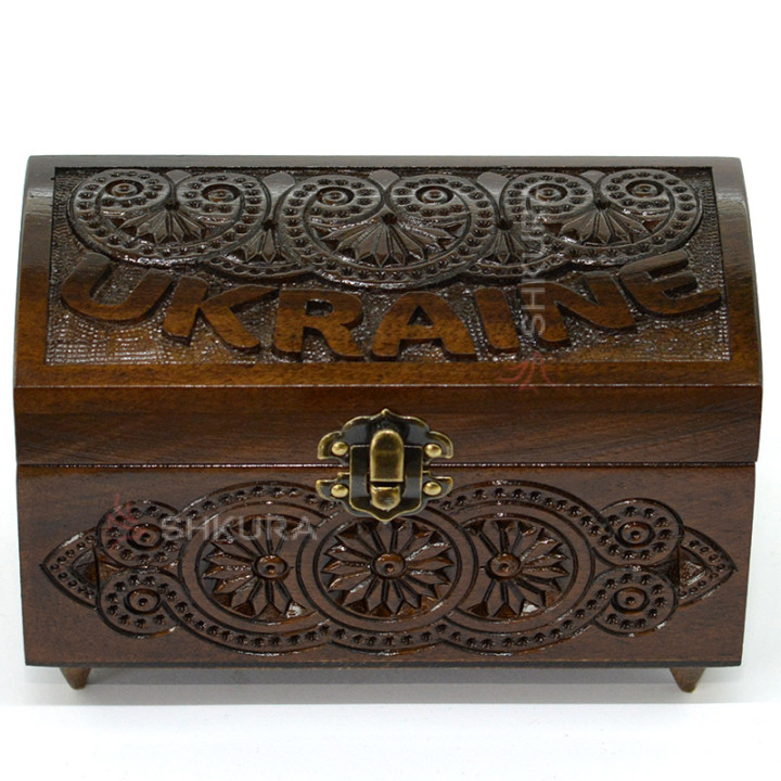 Шкатулка резная "Ukraine", 16х8 см